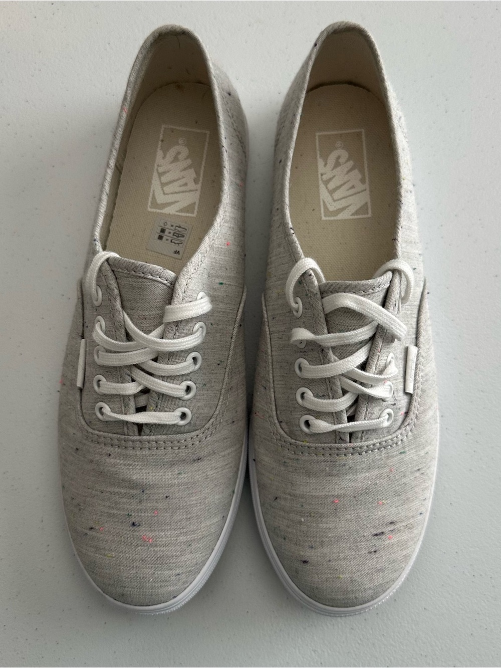 Vans Authentic Low Pro Speckled/Confetti Jersey Gray Sneakers Women’s 8.5 NWOB